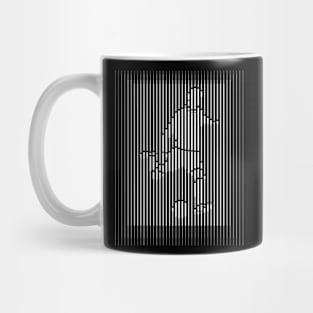 Football Player Black Line Art Mug